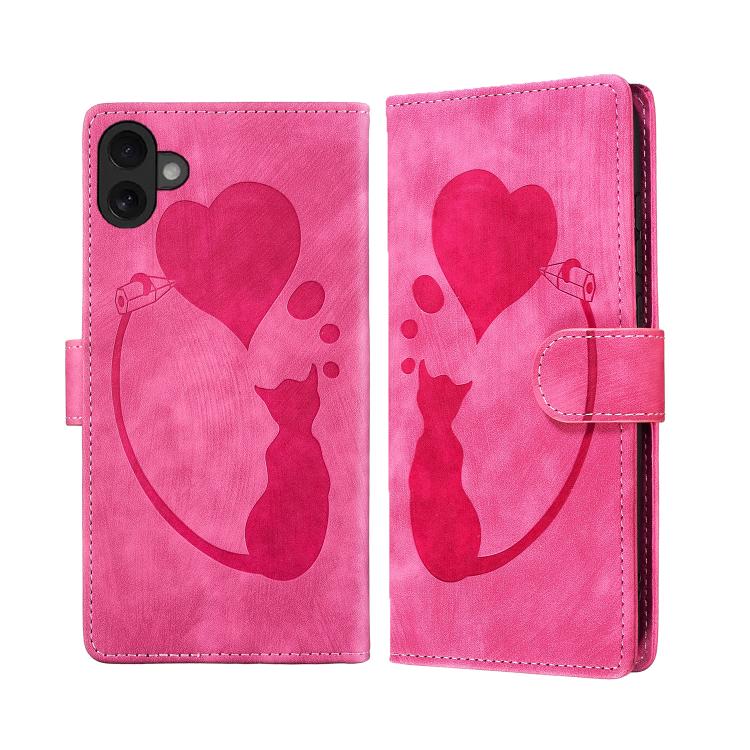 Capa de telemóvel em pele com relevo de caneta, coração e gato, para iPhone 17 Pro Max, para iPhone 17 Pro, para iPhone 17, para iPhone Air, para iPhone 15 Pro Max, para iPhone 15 Pro, para iPhone 15 Plus, para iPhone 15