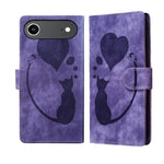Capa de telemóvel em pele com relevo de caneta, coração e gato, para iPhone 17 Pro Max, para iPhone 17 Pro, para iPhone 17, para iPhone Air, para iPhone 15 Pro Max, para iPhone 15 Pro, para iPhone 15 Plus, para iPhone 15