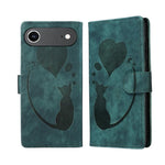 Capa de telemóvel em pele com relevo de caneta, coração e gato, para iPhone 17 Pro Max, para iPhone 17 Pro, para iPhone 17, para iPhone Air, para iPhone 15 Pro Max, para iPhone 15 Pro, para iPhone 15 Plus, para iPhone 15