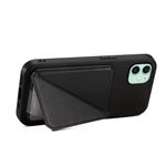 Capa de telemóvel com suporte para dois cartões em textura de bezerro D04, para iPhone 11, para iPhone 11 Pro, para iPhone X / XS, para iPhone XR, para iPhone XS Max, para iPhone 7 Plus / 8 Plus