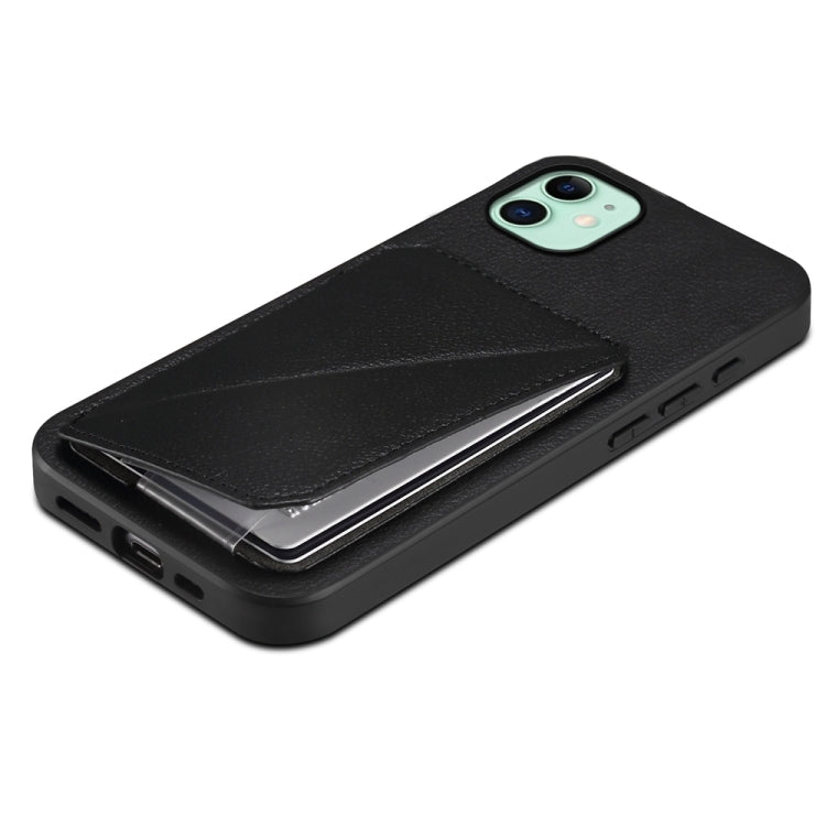 Capa de telemóvel com suporte para dois cartões em textura de bezerro D04, para iPhone 11, para iPhone 11 Pro, para iPhone X / XS, para iPhone XR, para iPhone XS Max, para iPhone 7 Plus / 8 Plus