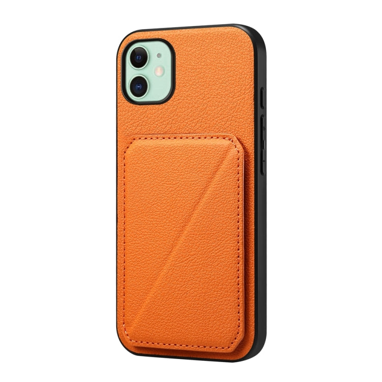 Capa de telemóvel com suporte para dois cartões em textura de bezerro D04, para iPhone 11, para iPhone 11 Pro, para iPhone X / XS, para iPhone XR, para iPhone XS Max, para iPhone 7 Plus / 8 Plus