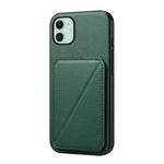 Capa de telemóvel com suporte para dois cartões em textura de bezerro D04, para iPhone 11, para iPhone 11 Pro, para iPhone X / XS, para iPhone XR, para iPhone XS Max, para iPhone 7 Plus / 8 Plus