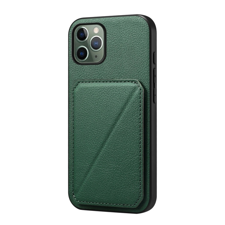Capa de telemóvel com suporte para dois cartões em textura de bezerro D04, para iPhone 11, para iPhone 11 Pro, para iPhone X / XS, para iPhone XR, para iPhone XS Max, para iPhone 7 Plus / 8 Plus