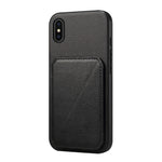 Capa de telemóvel com suporte para dois cartões em textura de bezerro D04, para iPhone 11, para iPhone 11 Pro, para iPhone X / XS, para iPhone XR, para iPhone XS Max, para iPhone 7 Plus / 8 Plus