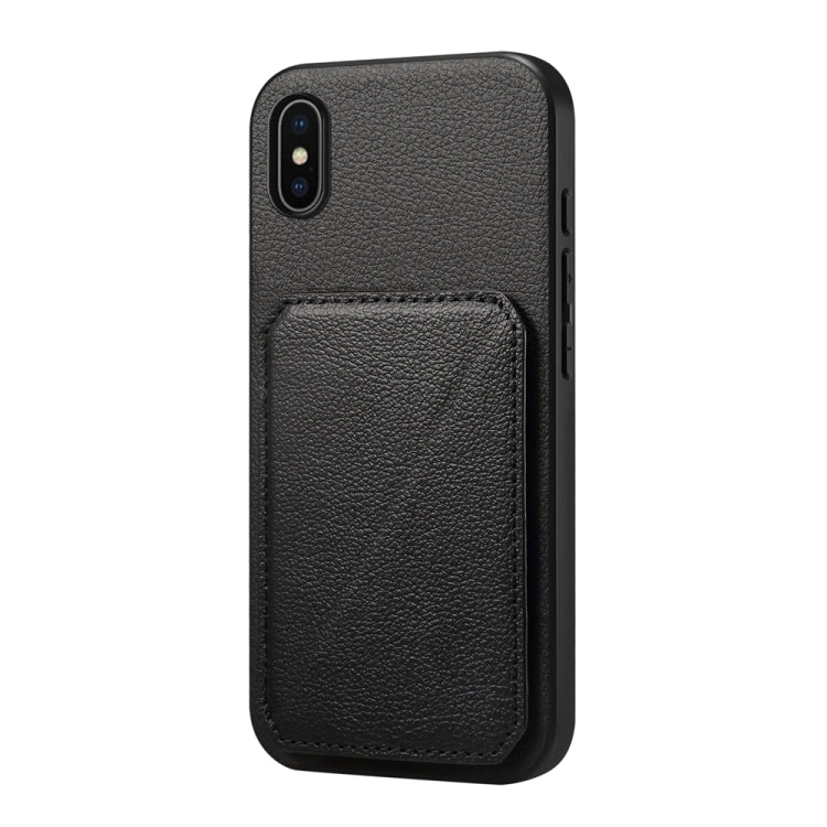Capa de telemóvel com suporte para dois cartões em textura de bezerro D04, para iPhone 11, para iPhone 11 Pro, para iPhone X / XS, para iPhone XR, para iPhone XS Max, para iPhone 7 Plus / 8 Plus