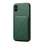 Capa de telemóvel com suporte para dois cartões em textura de bezerro D04, para iPhone 11, para iPhone 11 Pro, para iPhone X / XS, para iPhone XR, para iPhone XS Max, para iPhone 7 Plus / 8 Plus