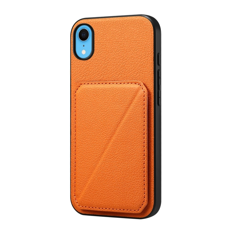 Capa de telemóvel com suporte para dois cartões em textura de bezerro D04, para iPhone 11, para iPhone 11 Pro, para iPhone X / XS, para iPhone XR, para iPhone XS Max, para iPhone 7 Plus / 8 Plus
