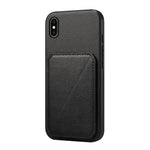 Capa de telemóvel com suporte para dois cartões em textura de bezerro D04, para iPhone 11, para iPhone 11 Pro, para iPhone X / XS, para iPhone XR, para iPhone XS Max, para iPhone 7 Plus / 8 Plus