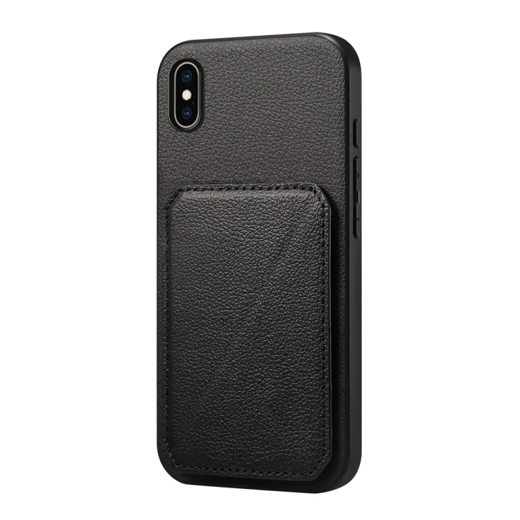 Capa de telemóvel com suporte para dois cartões em textura de bezerro D04, para iPhone 11, para iPhone 11 Pro, para iPhone X / XS, para iPhone XR, para iPhone XS Max, para iPhone 7 Plus / 8 Plus