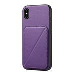 Capa de telemóvel com suporte para dois cartões em textura de bezerro D04, para iPhone 11, para iPhone 11 Pro, para iPhone X / XS, para iPhone XR, para iPhone XS Max, para iPhone 7 Plus / 8 Plus