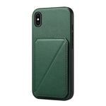 Capa de telemóvel com suporte para dois cartões em textura de bezerro D04, para iPhone 11, para iPhone 11 Pro, para iPhone X / XS, para iPhone XR, para iPhone XS Max, para iPhone 7 Plus / 8 Plus
