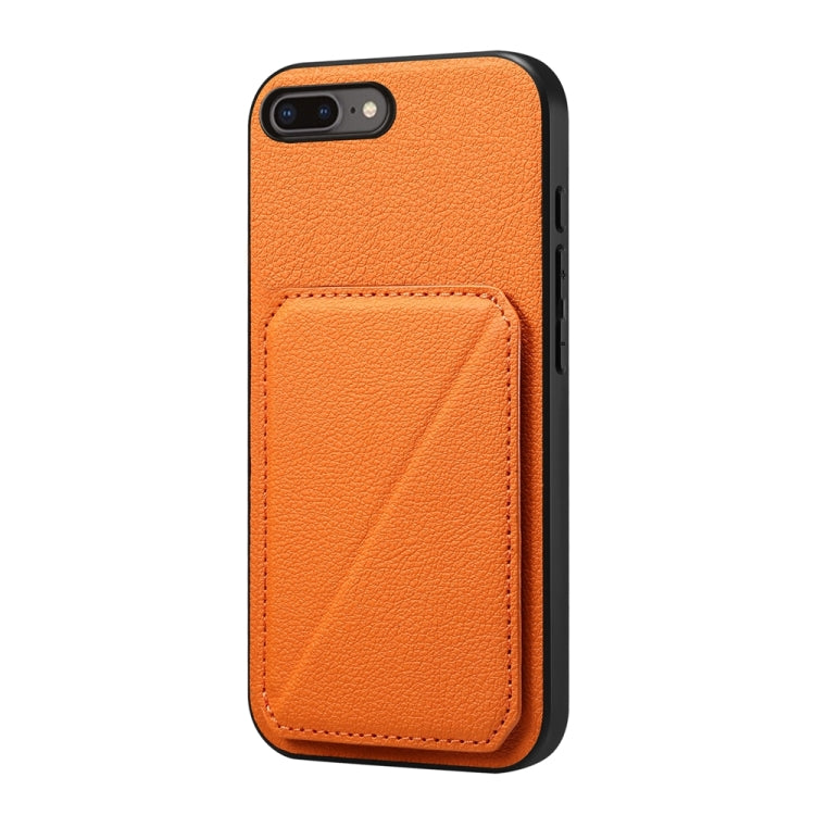 Capa de telemóvel com suporte para dois cartões em textura de bezerro D04, para iPhone 11, para iPhone 11 Pro, para iPhone X / XS, para iPhone XR, para iPhone XS Max, para iPhone 7 Plus / 8 Plus