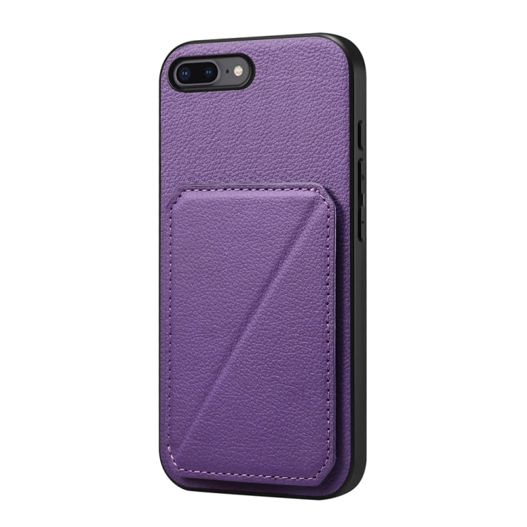 Capa de telemóvel com suporte para dois cartões em textura de bezerro D04, para iPhone 11, para iPhone 11 Pro, para iPhone X / XS, para iPhone XR, para iPhone XS Max, para iPhone 7 Plus / 8 Plus
