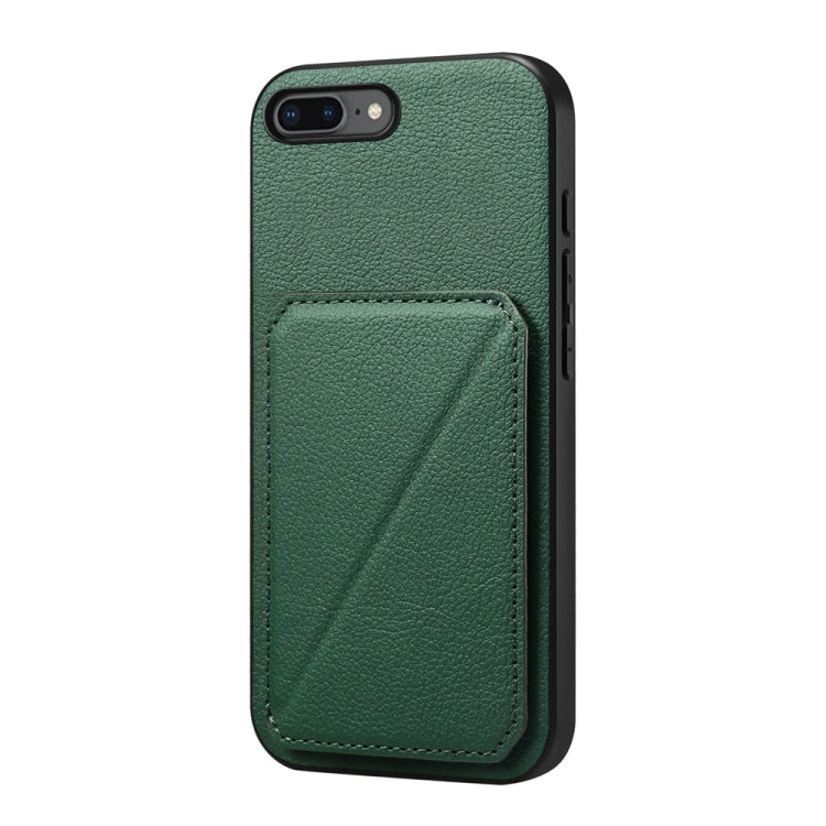 Capa de telemóvel com suporte para dois cartões em textura de bezerro D04, para iPhone 11, para iPhone 11 Pro, para iPhone X / XS, para iPhone XR, para iPhone XS Max, para iPhone 7 Plus / 8 Plus