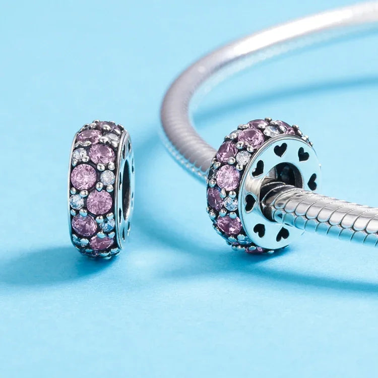 Pendente em Prata Esterlina S925 Contas Batimento Cardíaco Acessórios para Pulseira e Colar DIY