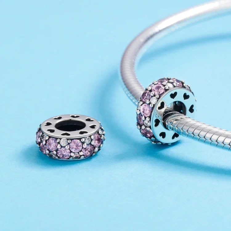 Pendente em Prata Esterlina S925 Contas Batimento Cardíaco Acessórios para Pulseira e Colar DIY
