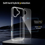 Capa de telemóvel em TPU acrílico resistente a riscos, para iPhone 17e / 16e, para iPhone 17 Pro Max, para iPhone 17 Pro, para iPhone 17, para iPhone Air, para iPhone 16 Pro Max, para iPhone 16 Pro, para iPhone 16 Plus, para iPhone 16