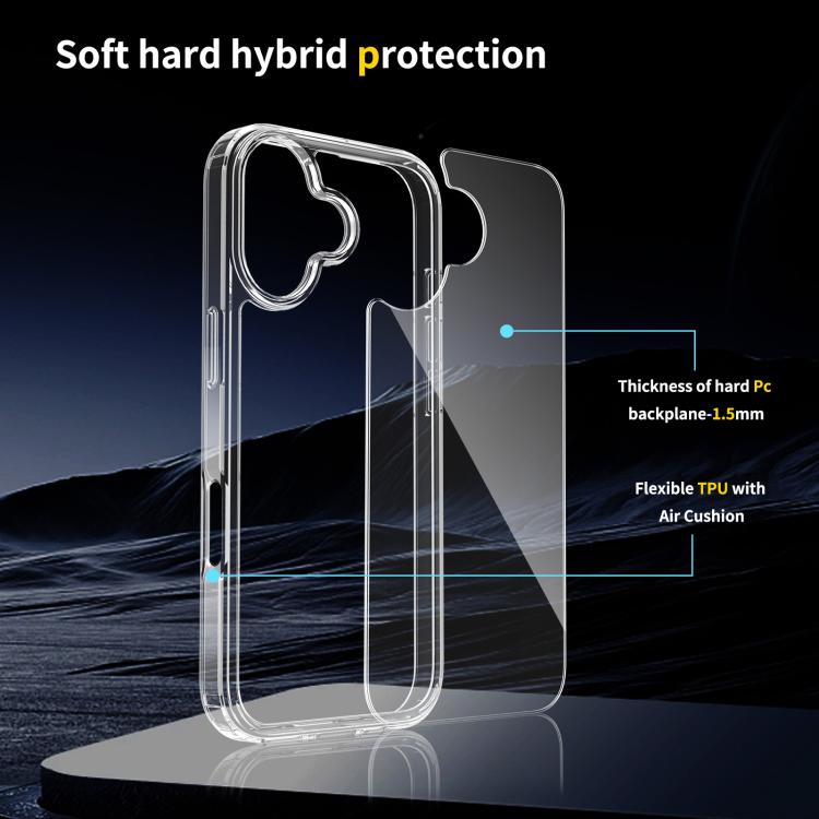 Capa de telemóvel em TPU acrílico resistente a riscos, para iPhone 17e / 16e, para iPhone 17 Pro Max, para iPhone 17 Pro, para iPhone 17, para iPhone Air, para iPhone 16 Pro Max, para iPhone 16 Pro, para iPhone 16 Plus, para iPhone 16