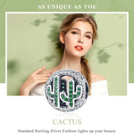 Pendente em Prata Esterlina S925 Contas Cacto Vigor Acessórios para Pulseira e Colar DIY