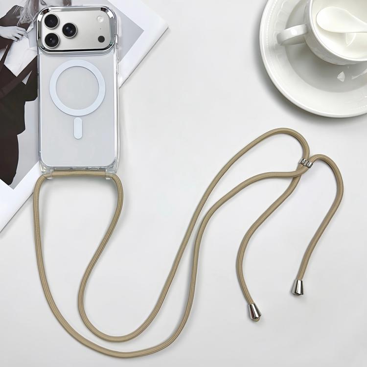 Capa de telemóvel magnética MagSafe em PC + TPU com cordão, para iPhone 17e / 16e, para iPhone 17 Pro Max, para iPhone 17 Pro, para iPhone 17