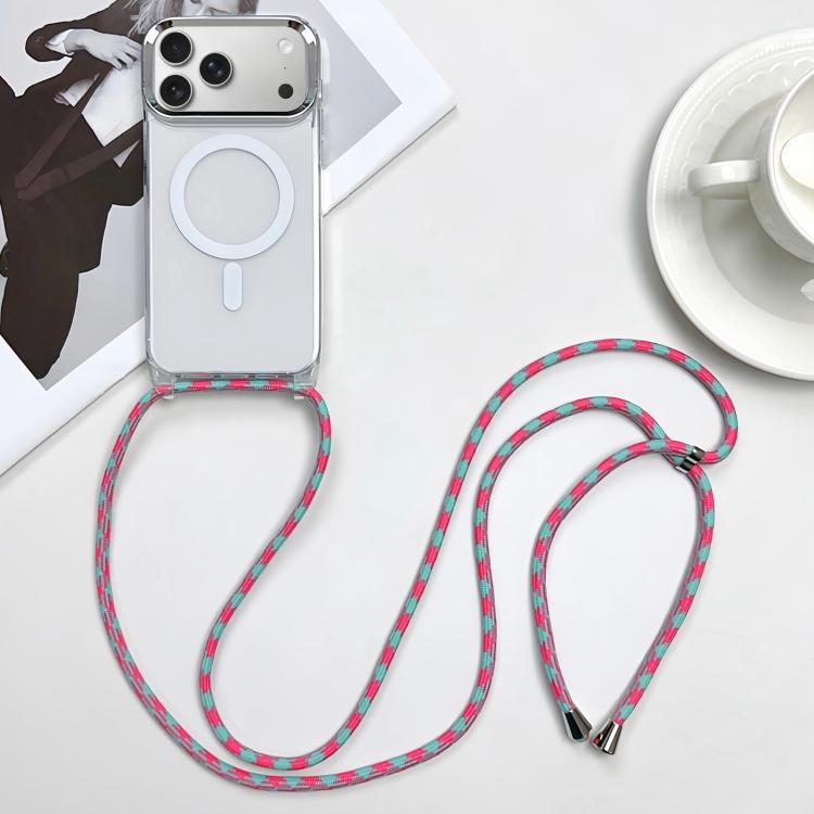 Capa de telemóvel magnética MagSafe em PC + TPU com cordão, para iPhone 17e / 16e, para iPhone 17 Pro Max, para iPhone 17 Pro, para iPhone 17