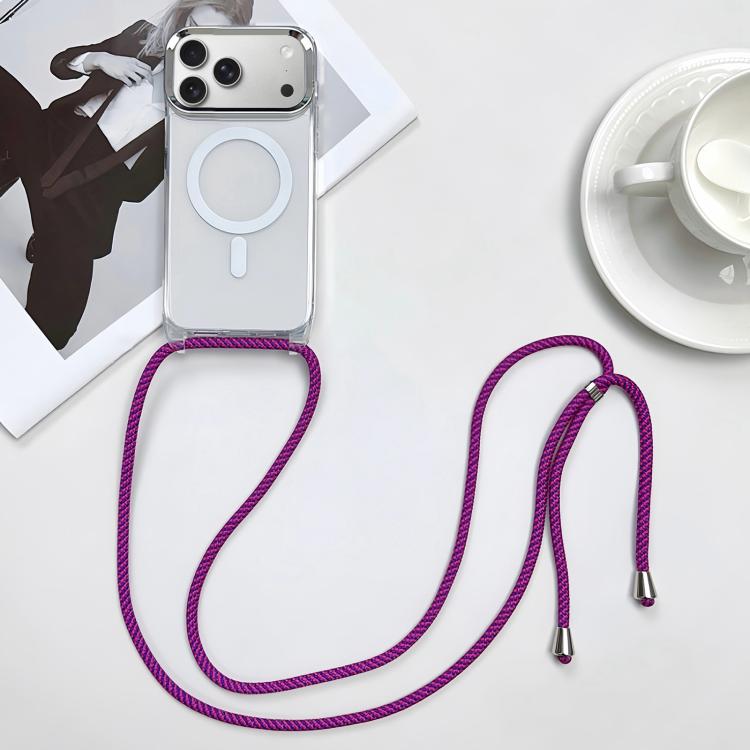 Capa de telemóvel magnética MagSafe em PC + TPU com cordão, para iPhone 17e / 16e, para iPhone 17 Pro Max, para iPhone 17 Pro, para iPhone 17