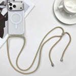 Capa de telemóvel magnética MagSafe em PC + TPU com cordão, para iPhone 17e / 16e, para iPhone 17 Pro Max, para iPhone 17 Pro, para iPhone 17