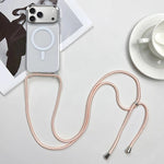 Capa de telemóvel magnética MagSafe em PC + TPU com cordão, para iPhone 17e / 16e, para iPhone 17 Pro Max, para iPhone 17 Pro, para iPhone 17