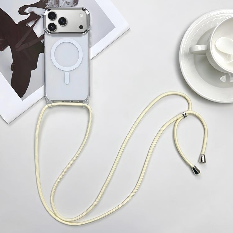 Capa de telemóvel magnética MagSafe em PC + TPU com cordão, para iPhone 17e / 16e, para iPhone 17 Pro Max, para iPhone 17 Pro, para iPhone 17