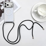 Capa de telemóvel magnética MagSafe em PC + TPU com cordão, para iPhone 17e / 16e, para iPhone 17 Pro Max, para iPhone 17 Pro, para iPhone 17