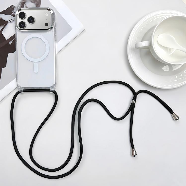 Capa de telemóvel magnética MagSafe em PC + TPU com cordão, para iPhone 17e / 16e, para iPhone 17 Pro Max, para iPhone 17 Pro, para iPhone 17