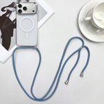 Capa de telemóvel magnética MagSafe em PC + TPU com cordão, para iPhone 17e / 16e, para iPhone 17 Pro Max, para iPhone 17 Pro, para iPhone 17