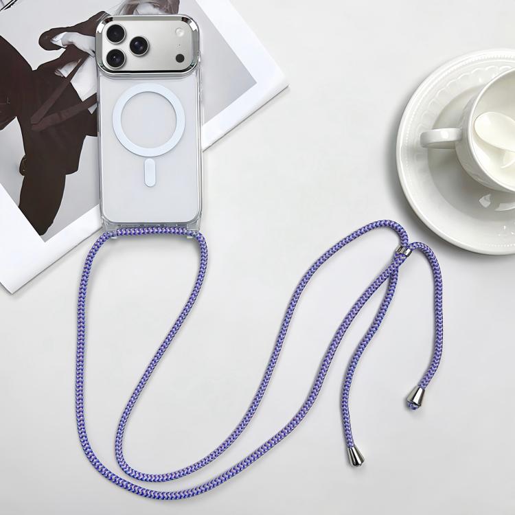 Capa de telemóvel magnética MagSafe em PC + TPU com cordão, para iPhone 17e / 16e, para iPhone 17 Pro Max, para iPhone 17 Pro, para iPhone 17