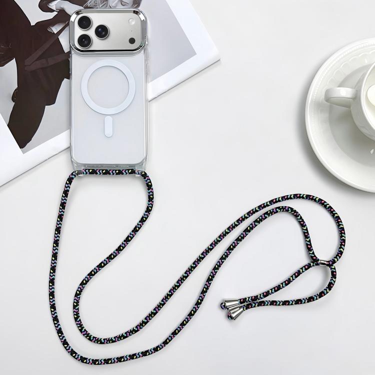 Capa de telemóvel magnética MagSafe em PC + TPU com cordão, para iPhone 17e / 16e, para iPhone 17 Pro Max, para iPhone 17 Pro, para iPhone 17