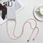 Capa de telemóvel magnética MagSafe em PC + TPU com cordão, para iPhone 17e / 16e, para iPhone 17 Pro Max, para iPhone 17 Pro, para iPhone 17