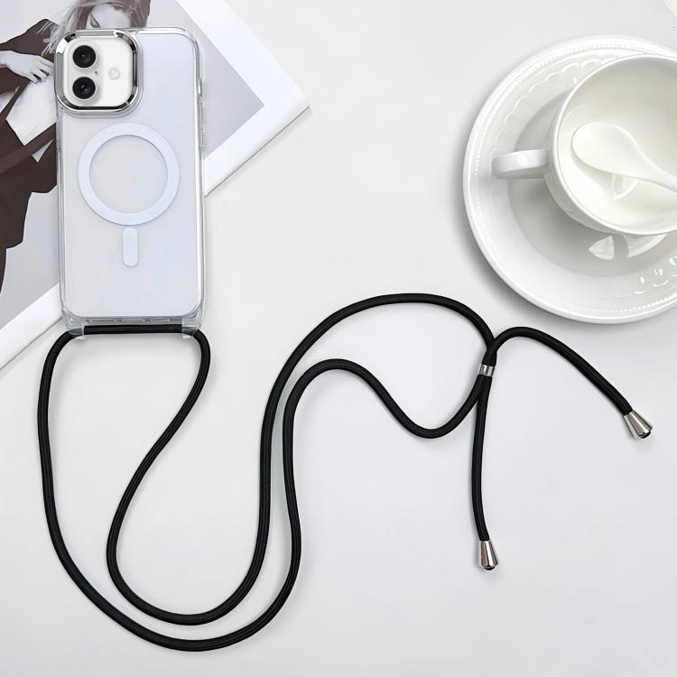 Capa de telemóvel magnética MagSafe em PC + TPU com cordão, para iPhone 17e / 16e, para iPhone 17 Pro Max, para iPhone 17 Pro, para iPhone 17