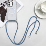 Capa de telemóvel magnética MagSafe em PC + TPU com cordão, para iPhone 17e / 16e, para iPhone 17 Pro Max, para iPhone 17 Pro, para iPhone 17