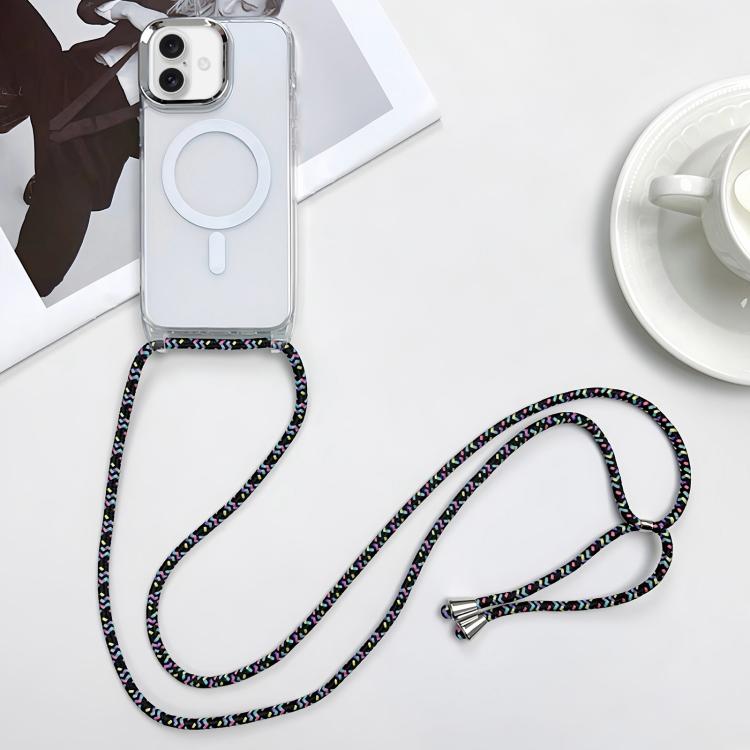 Capa de telemóvel magnética MagSafe em PC + TPU com cordão, para iPhone 17e / 16e, para iPhone 17 Pro Max, para iPhone 17 Pro, para iPhone 17