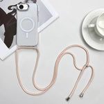Capa de telemóvel magnética MagSafe em PC + TPU com cordão, para iPhone 17e / 16e, para iPhone 17 Pro Max, para iPhone 17 Pro, para iPhone 17
