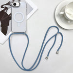 Capa de telemóvel magnética MagSafe em PC + TPU com cordão, para iPhone 17e / 16e, para iPhone 17 Pro Max, para iPhone 17 Pro, para iPhone 17