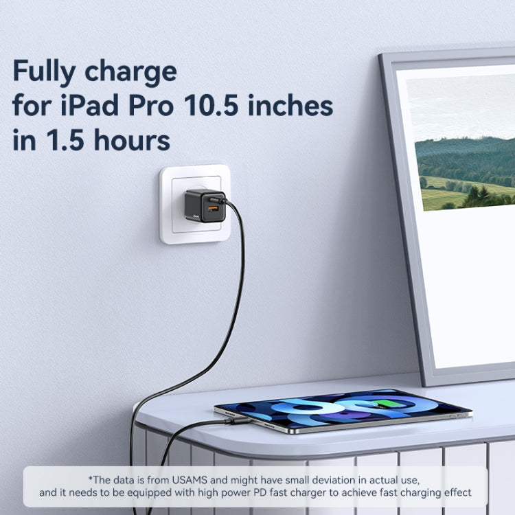 USAMS US-SJ697 Cabo de Dados de Carregamento Rápido 30W USB-C / Type-C para 8 Pinos Listrado, 1m, 2m, 3m