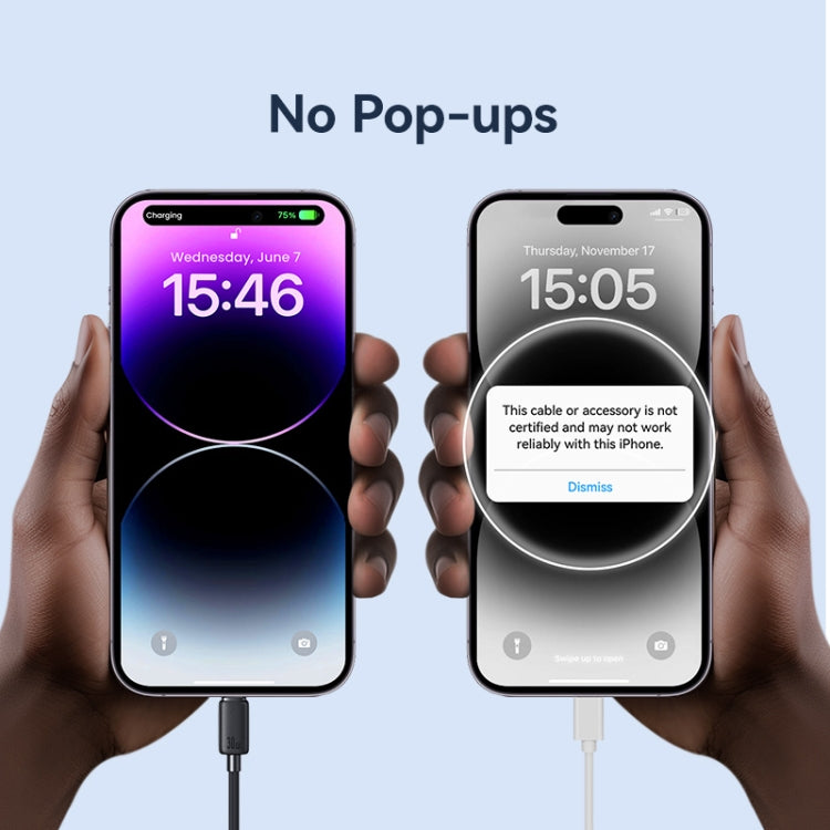 USAMS US-SJ697 Cabo de Dados de Carregamento Rápido 30W USB-C / Type-C para 8 Pinos Listrado, 1m, 2m, 3m