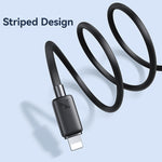 USAMS US-SJ697 Cabo de Dados de Carregamento Rápido 30W USB-C / Type-C para 8 Pinos Listrado, 1m, 2m, 3m