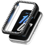 Capa Protetora de Relógio em PC Oca com Meio Pacote de Diamante, Para Samsung Galaxy Fit 3