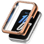 Capa Protetora de Relógio em PC Oca com Meio Pacote de Diamante, Para Samsung Galaxy Fit 3