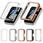 Capa Protetora de Relógio em PC Oca com Meio Pacote de Diamante, Para Samsung Galaxy Fit 3