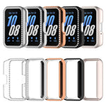 Capa Protetora de Relógio em PC Oca com Meio Pacote de Diamante, Para Samsung Galaxy Fit 3