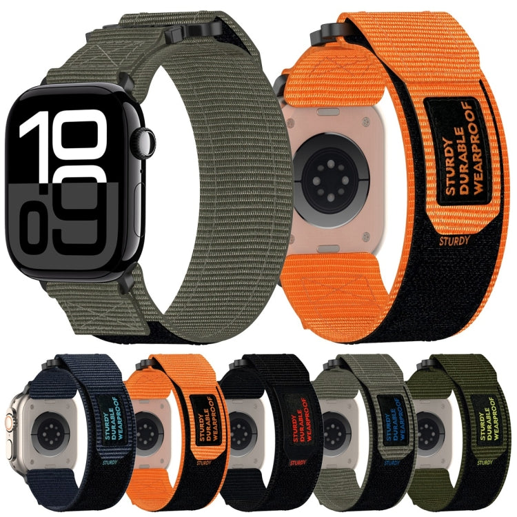 Nylon Hook And Loop Fastener Watch Band, For Apple Watch Series 10 46mm, For Apple Watch Series 10 42mm, For Apple Watch SE 2023 44mm, For Apple Watch SE 2023 40mm, For Apple Watch Ultra 2 49mm, For Apple Watch Series 9 45mm, For Apple Watch Series 9 4...