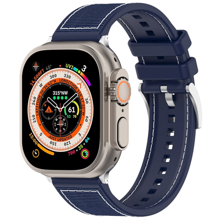 Correia de Relógio Oficial em Silicone com Trança Híbrida de Nylon e Fivela, Para Apple Watch 42mm, Para Apple Watch 38mm